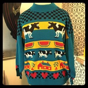 Bovine Love Vintage Acrylic Sweater